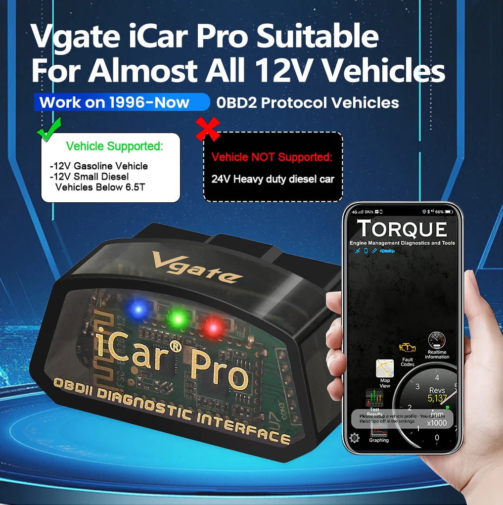 Vgate iCar Pro elm327 V2.3 OBD 2 OBD2 Car Diagnostic Tool WIFI Bluetooth 4.0 for IOS Scan Tool ODB2 Auto Scanner PK ELM 327 V1 5