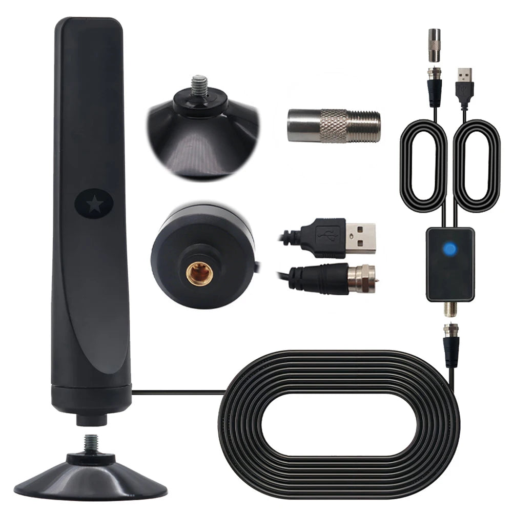 Portable HDTV Antenna Digital HD Aerial HD Digital Smart TV Antenna with Amplifier HDTV-T2 Quick Response Indoor Outdoor Antenna