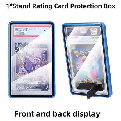 2-in-1 PSA/CGC Graded Card Protective Box Transparent UV Protection Metal Magnetic Case Durable with Stand Card Protective Case