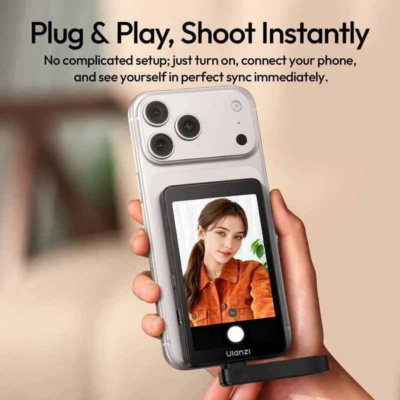 Ulanzi VM1 Vlog Selfie Monitor Screen for iPhone 17 16 15 Selfie Monitor Screen with Magnetic Ring Livestreaming Vlog Shots