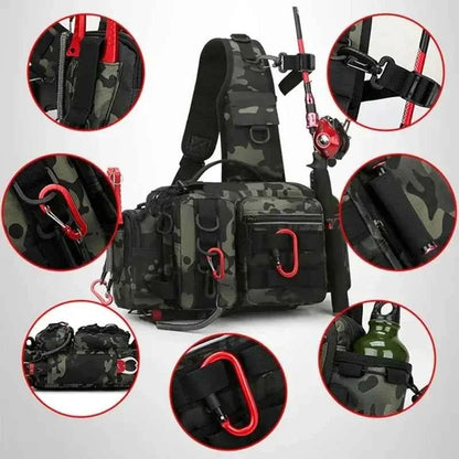 Fly Fishing Tackle Backpack With Rod Holder Lure Box Gear Storage Bag