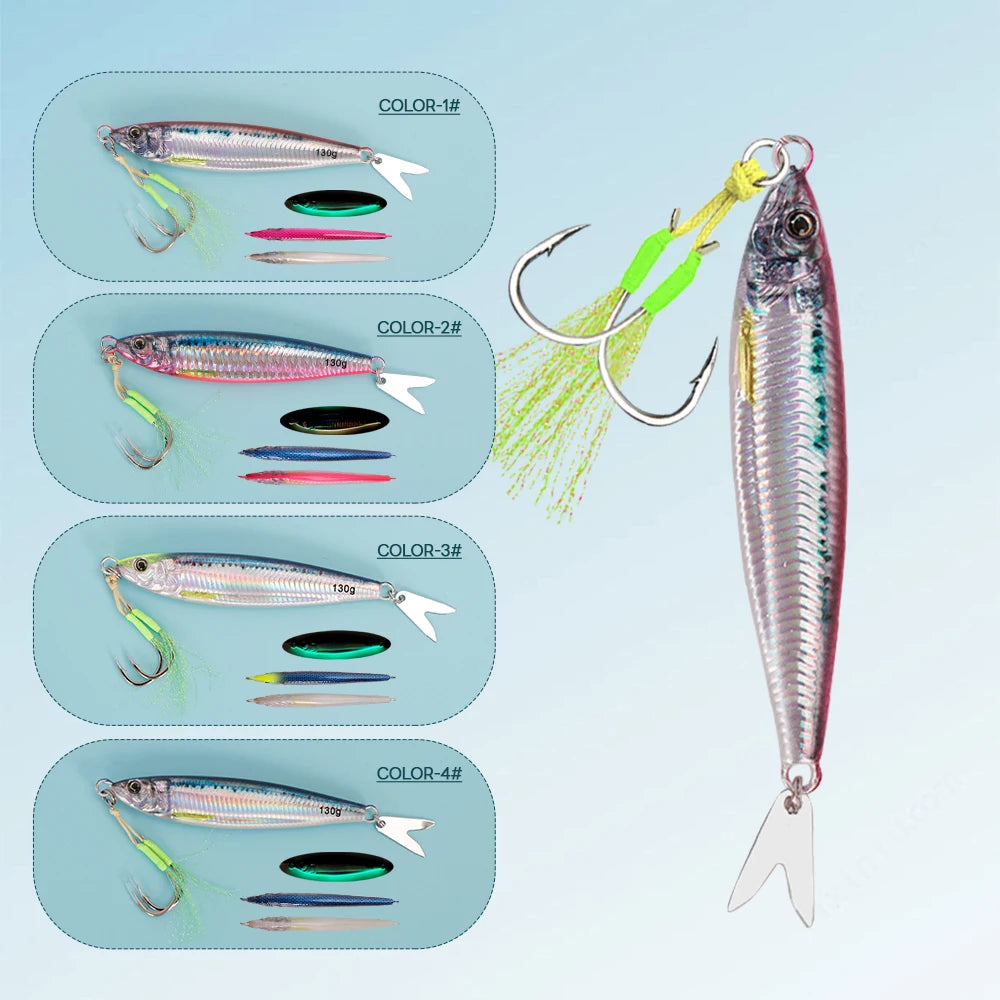 Tolu 2024 3D Printed Fast Sinking Metal Jig Lure Saltwater Shore Casting 20g 80g