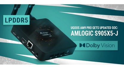 Ugoos AM9 PRO LPDDR5 4GB 64GB Smart TV Box  Android 14 Amlogic S905x5-J Wifi BT5.3 1000M 4K HDR Media Player Dolby Vision