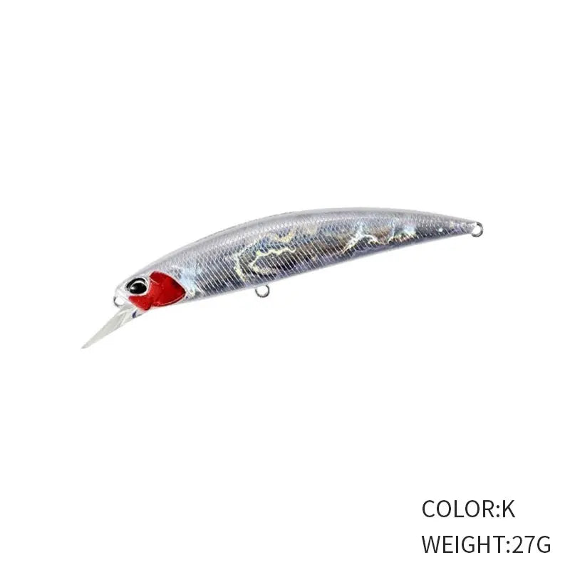 27g 110mm Sinking Minnow Fishing Lure Long Casting for Saltwater and Freshwater