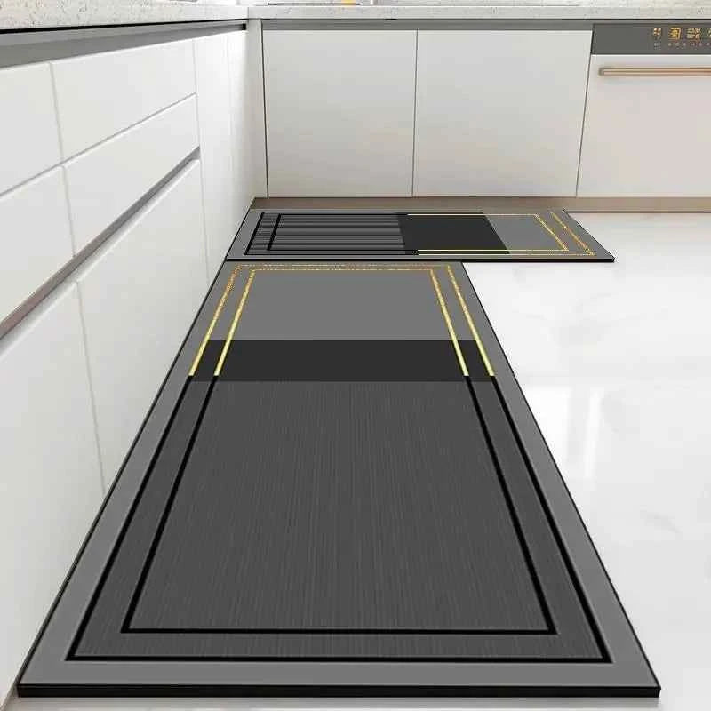 Pvc Kitchen Carpet Non-slip Oil-proof Rug Waterproof Leather Floor Mat Modern Long Strip Carpets Alfombra De Cocina 주방 미끄럼 방지 카펫