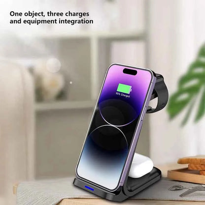 Desktop Universal 3 in 1 Wireless Charger 30W Fast Charger for iPhone