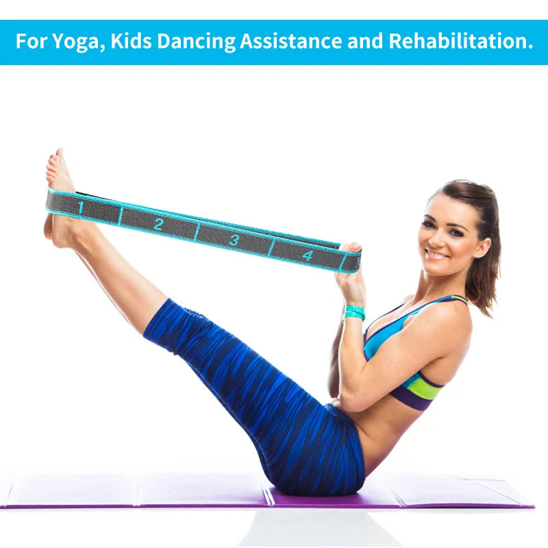 Elastic Yoga Stretching Strap with Loops, Stretch Strap for Ballet, Leg, Body, Stretch Band for Yoga, Dance, Pilates, Gymnastics