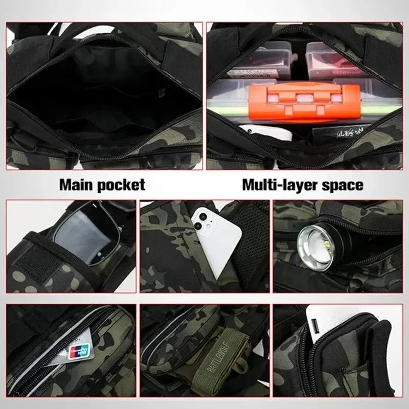 Fly Fishing Tackle Backpack With Rod Holder Lure Box Gear Storage Bag