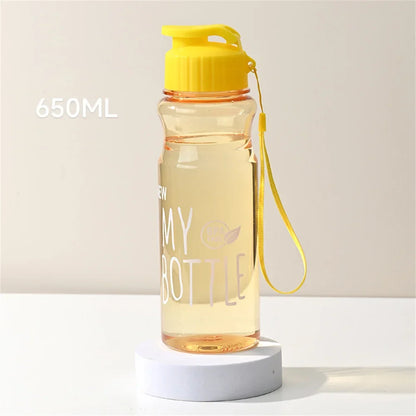 650ml Water Bottle Outdoor Color Transparent Cold Water Cup Large Capacity Gift Plastic Sports Kettle Portable And Compact