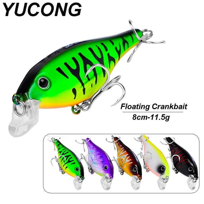 Yucong 1PX Floating Crankbait 8cm 11.5g Topwater Noisy Lure