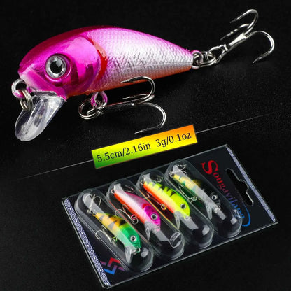 Sougayilang Hard Crankbait Lure 3 Pcs Set Swimming Wobblers For Bass Trout