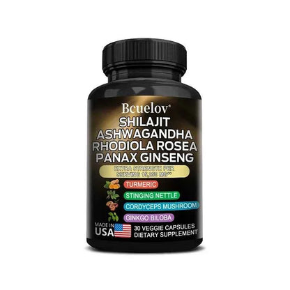 8 In 1 Shilajit Himalaya Capsules With Ashwagandha Rhodiola Panax Ginseng Brain
