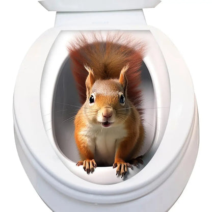 Toilet Seat 3D Decals Toilet Seat Cover Waterproof Stickers In 3D Room Ornaments 3D Stickers For Kitchen Living Room Bedroom
