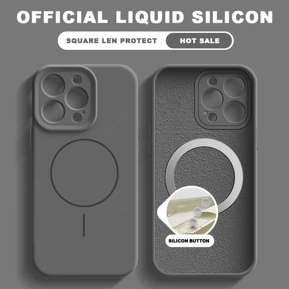 Luxury Liquid Silicone Magnetic Phone Case For iPhone 15 14 16 Plus 16E 11 12 13 16 Pro Max SE4 Magsafe Charge Protector Cover