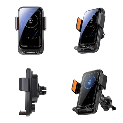 15W Wireless And Wired Car Charger Holder Qi Certified With Auto Sensing Release