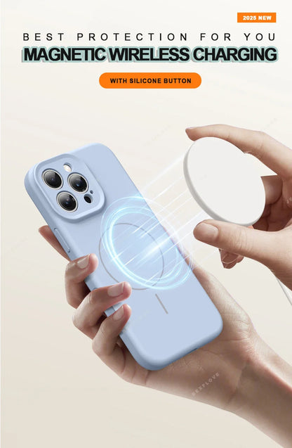 Luxury Liquid Silicone Magnetic Phone Case For iPhone 15 14 16 Plus 16E 11 12 13 16 Pro Max SE4 Magsafe Charge Protector Cover