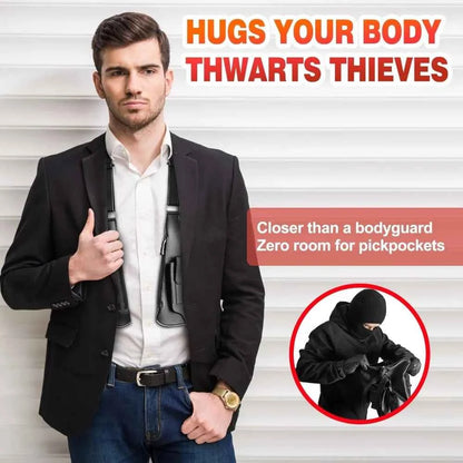 Men's Shoulder Underarm Bag, Anti theft Hidden Adjustable Strap Leather Cover