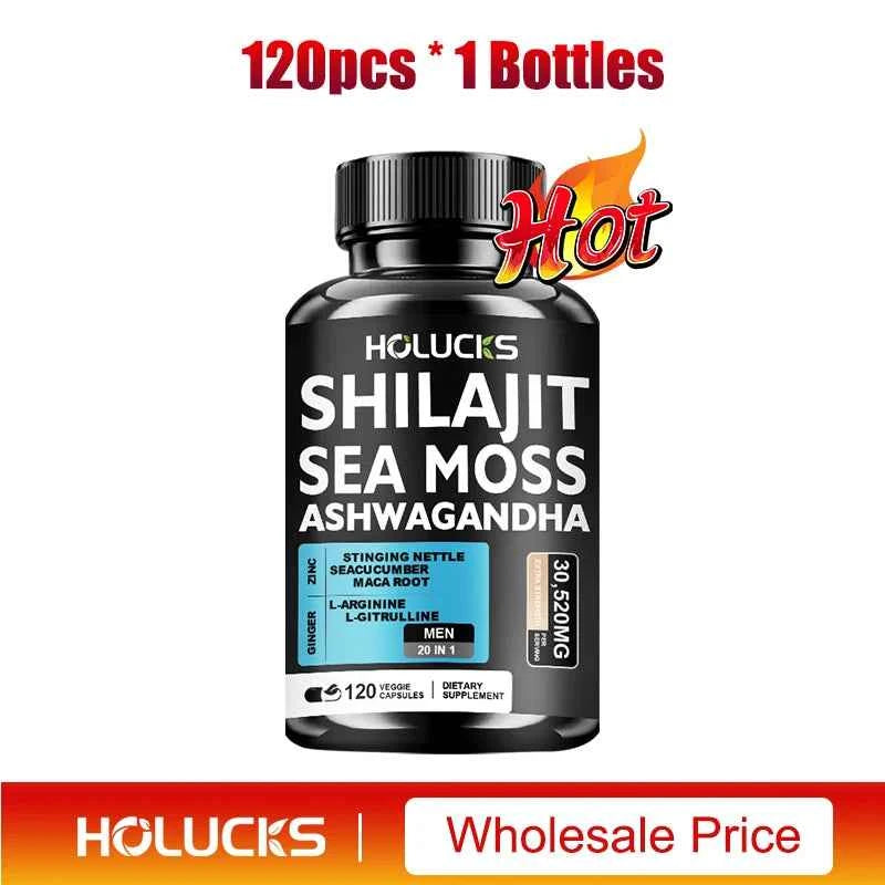 Sea Moss Shilajit Ashwagandha Capsules For Energy Immune Support Daily Wellness