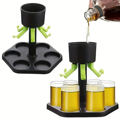 Creative plastic tray dispenser with bracket, with six cups, wine, whiskey, beer, birthday party, Christmas, bar tools