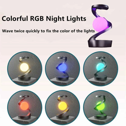 Rotating Floating Table Lamp With 15W Wireless Charger And RGB Light