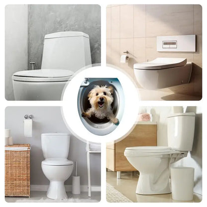 Toilet Seat 3D Decals Toilet Seat Cover Waterproof Stickers In 3D Room Ornaments 3D Stickers For Kitchen Living Room Bedroom
