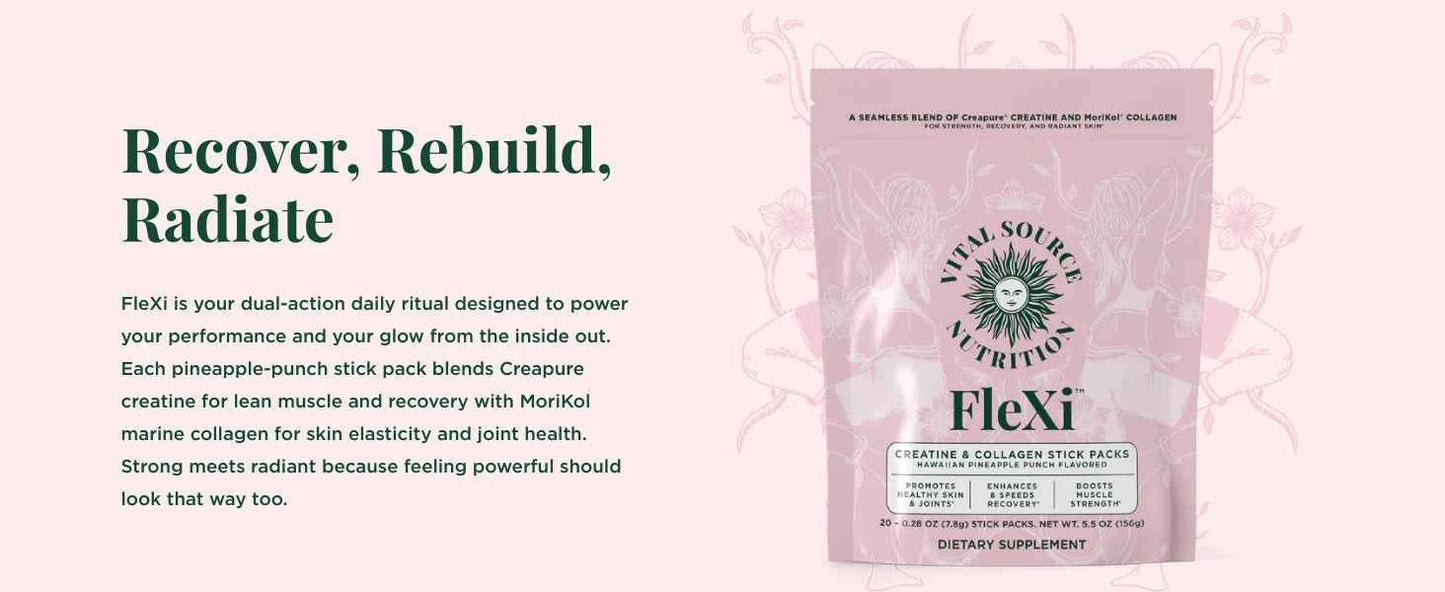 Creatine and Collagen Powder Packs for Strength and Skin Health 20 Servings