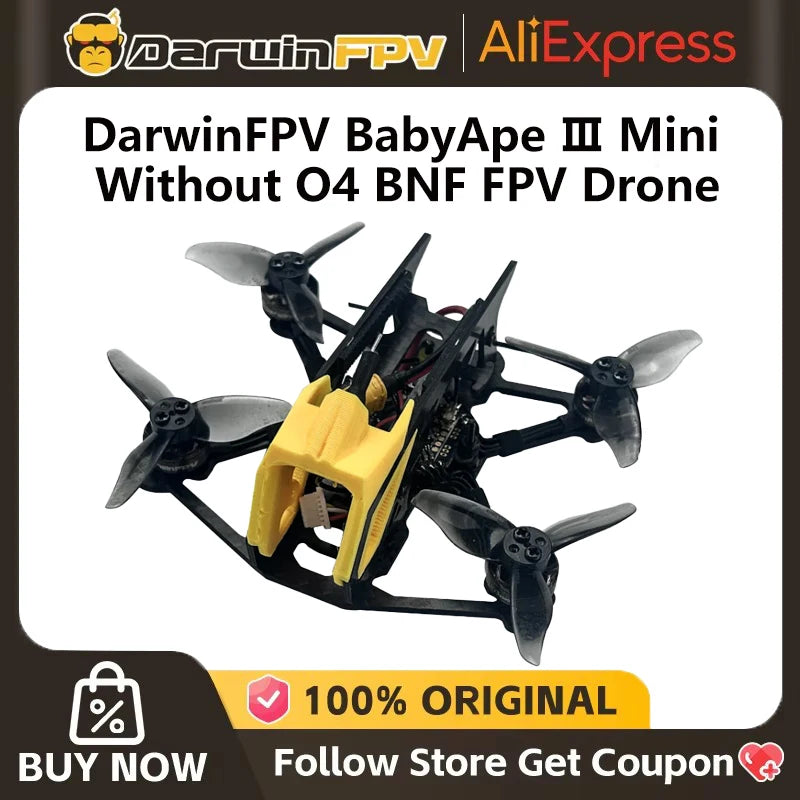 Darwin FPV with 2S 500mAh 100C-XT30 BabyApe Ⅲ Mini No O4 BNF FPV Drone