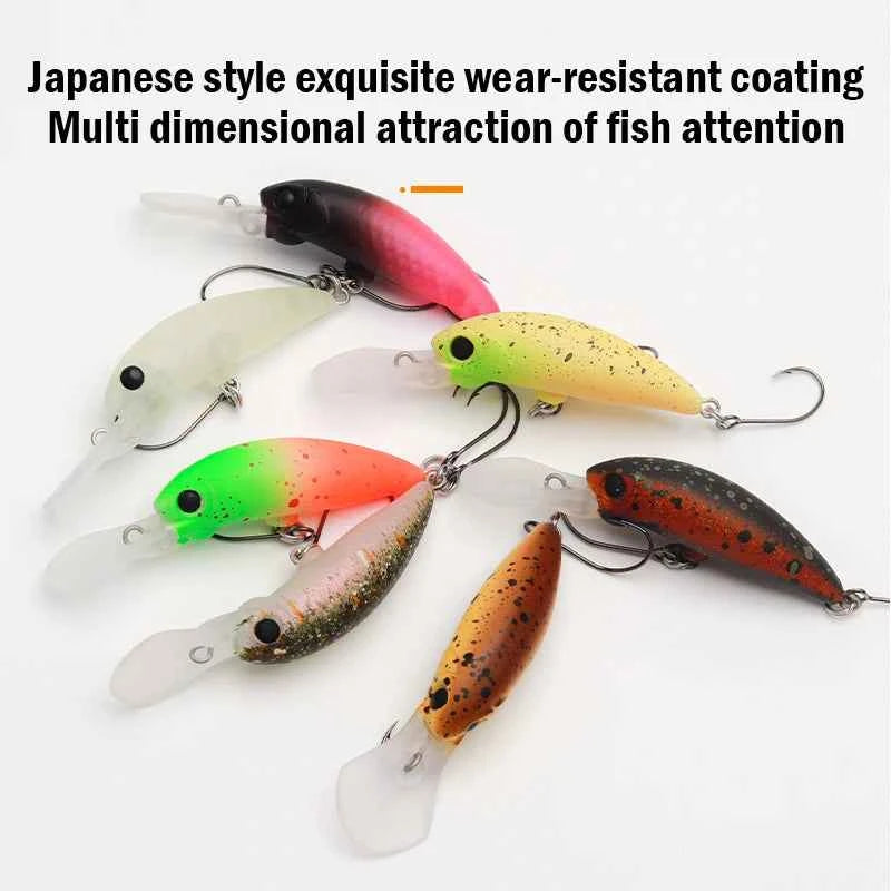 LeyDun Floating Minnow Lures 40mm 2.8g Shallow Diving Crankbait