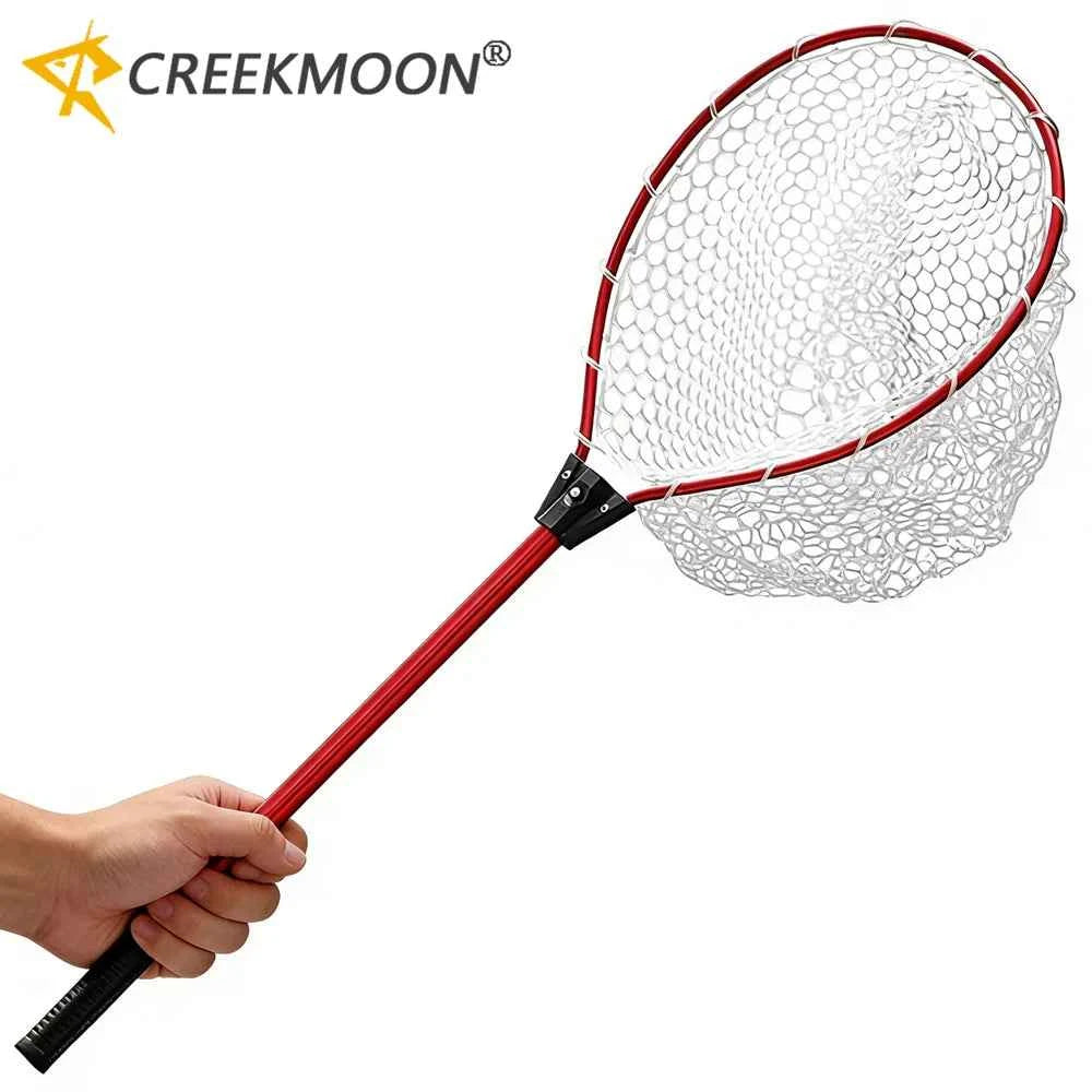 938mm Anti Hook Soft Silicone Fishing Landing Net Telescopic Aluminum Pole