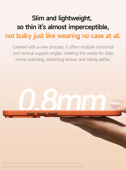 Alloy Lens 360 Rotating Bracket Magnetic Case for iPhone 17Pro Max 16 pro Carbon Fiber Texture Wireless Charge Frosted PC Cover