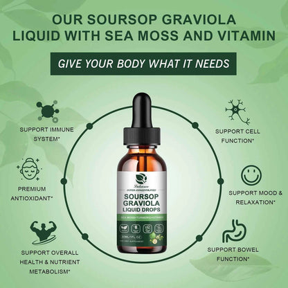 30ml Soursop Graviola Extract Drops Immunity Digestion Detox Gluten Free