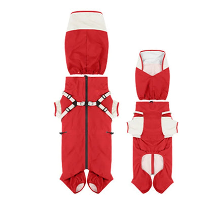 Waterproof Pet Dog Raincoat with Hat Lightweight Outdoor Dog Raincoat Reflective Stripe S-XXL Dog Rain Cape Pet Supplies