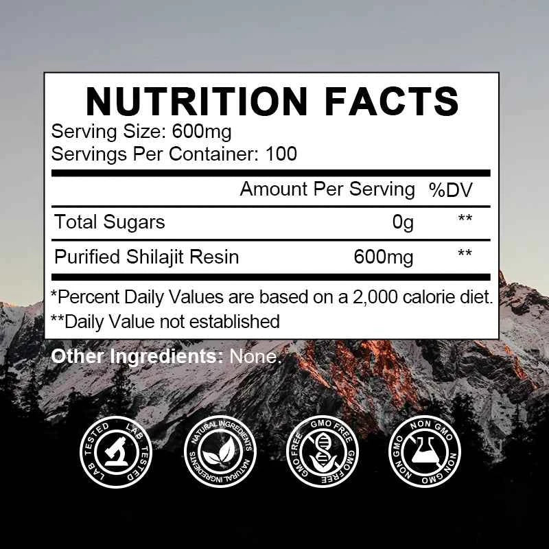 Beworths 60g 100 Percent Pure Himalayan Shilajit Resin Health Supplement Non GMO
