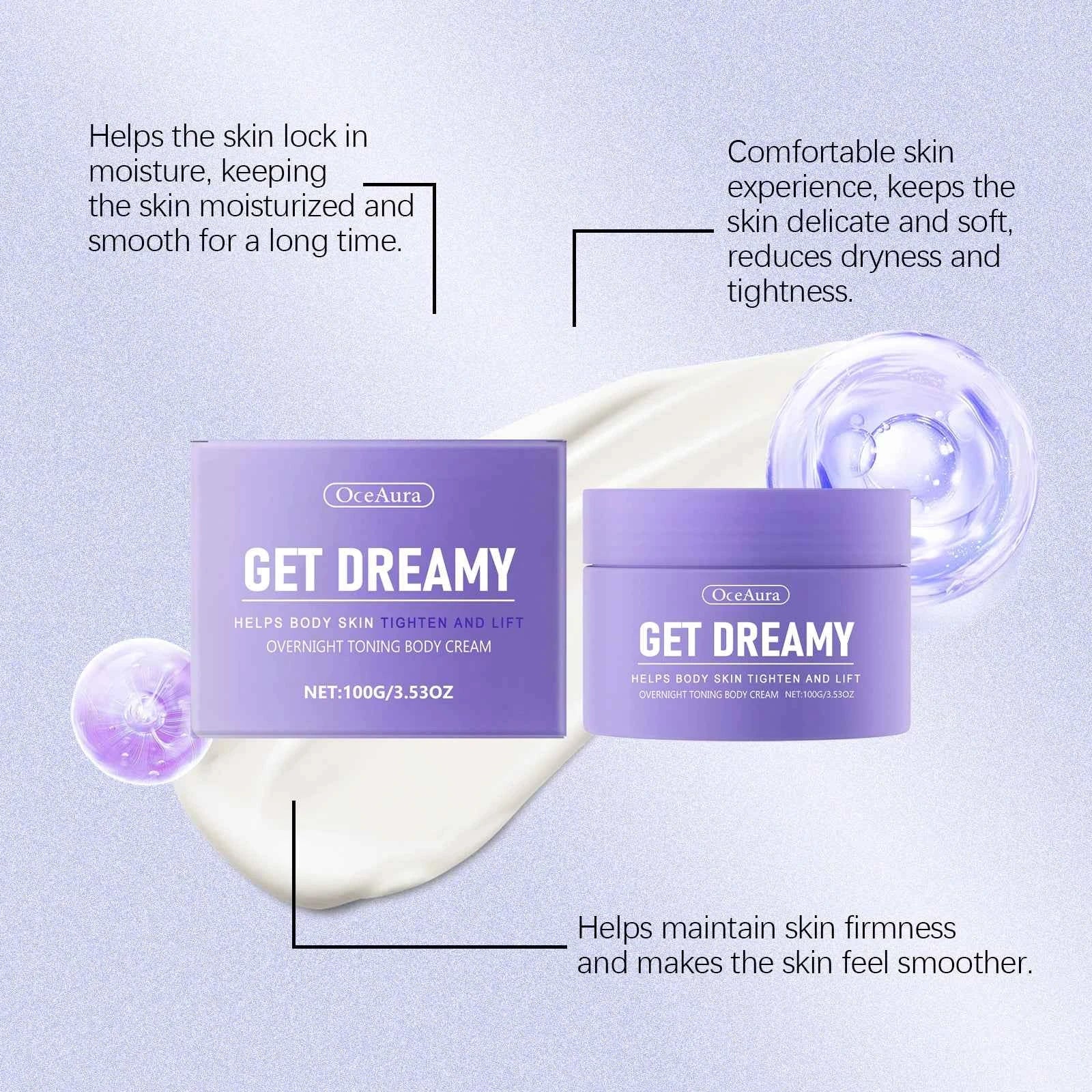 OceAura Dreamy Body Firming Cream 100ml Moisturizing Skin Care Anti Wrinkle