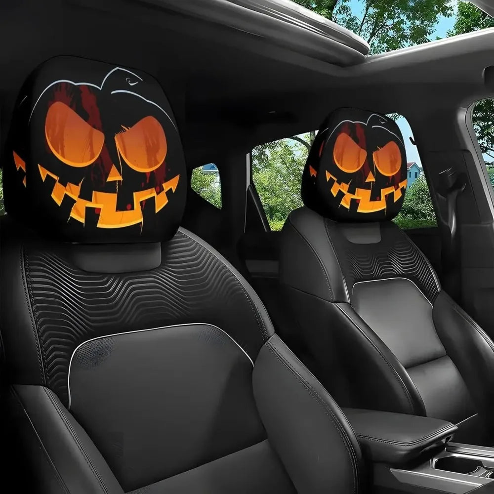 A set of exaggerated and entertaining car interior headrest covers for 2026, featuring humorous facial expressions and unique decorations.