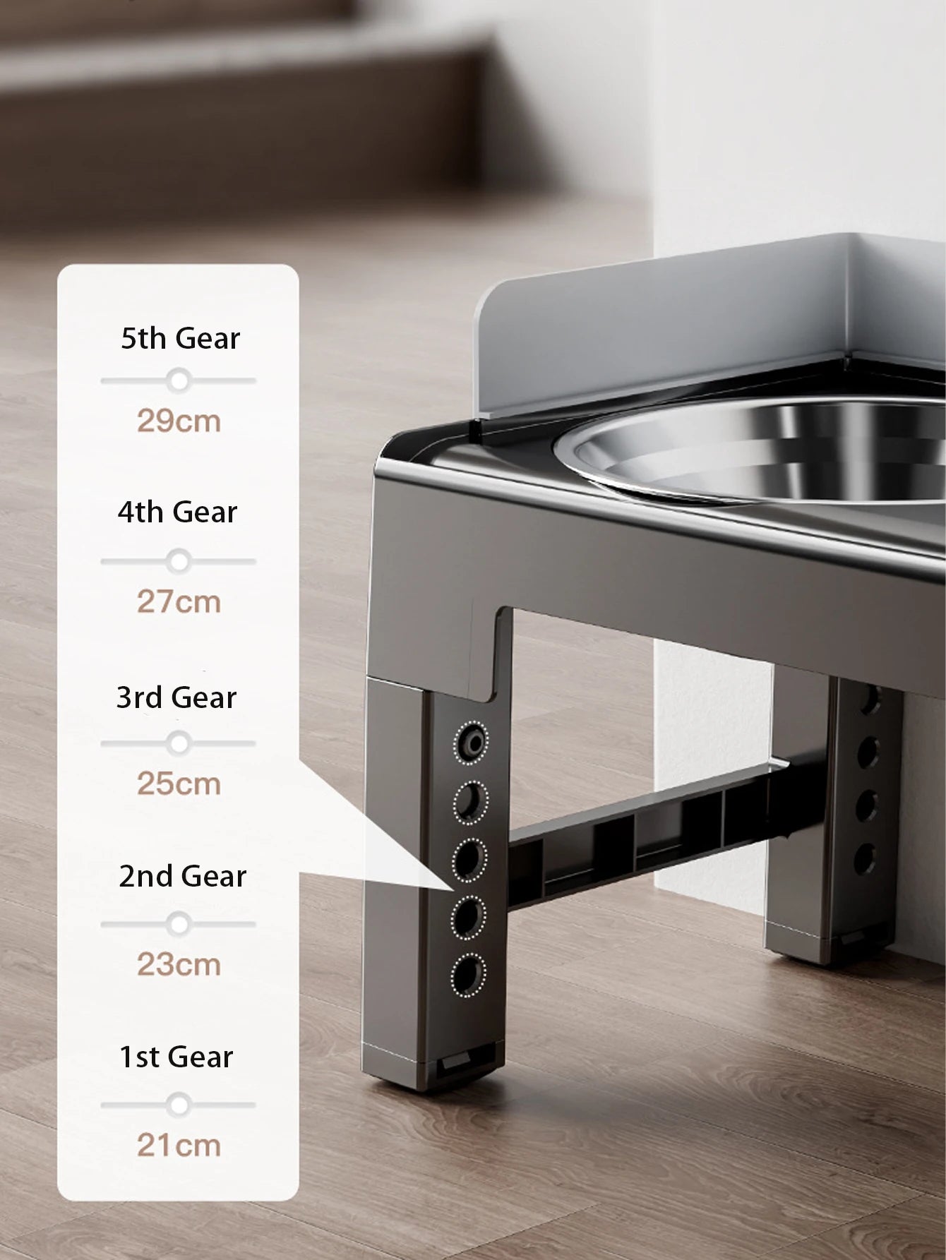Collapsible Elevated Dog Bowls Adjustable Raised Stand with Double Stainless Steel Food Water Bowls for Small Medium Large Dogs