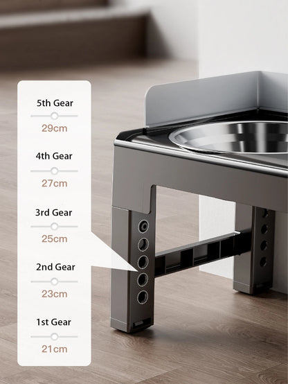 Collapsible Elevated Dog Bowls Adjustable Raised Stand with Double Stainless Steel Food Water Bowls for Small Medium Large Dogs