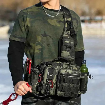 Fly Fishing Tackle Backpack With Rod Holder Lure Box Gear Storage Bag