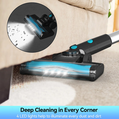 V600 Cordless Vacuum Cleaner, 28Kpa Brushless Stick Vacuum, Rechargeable Battery, 3 Modes