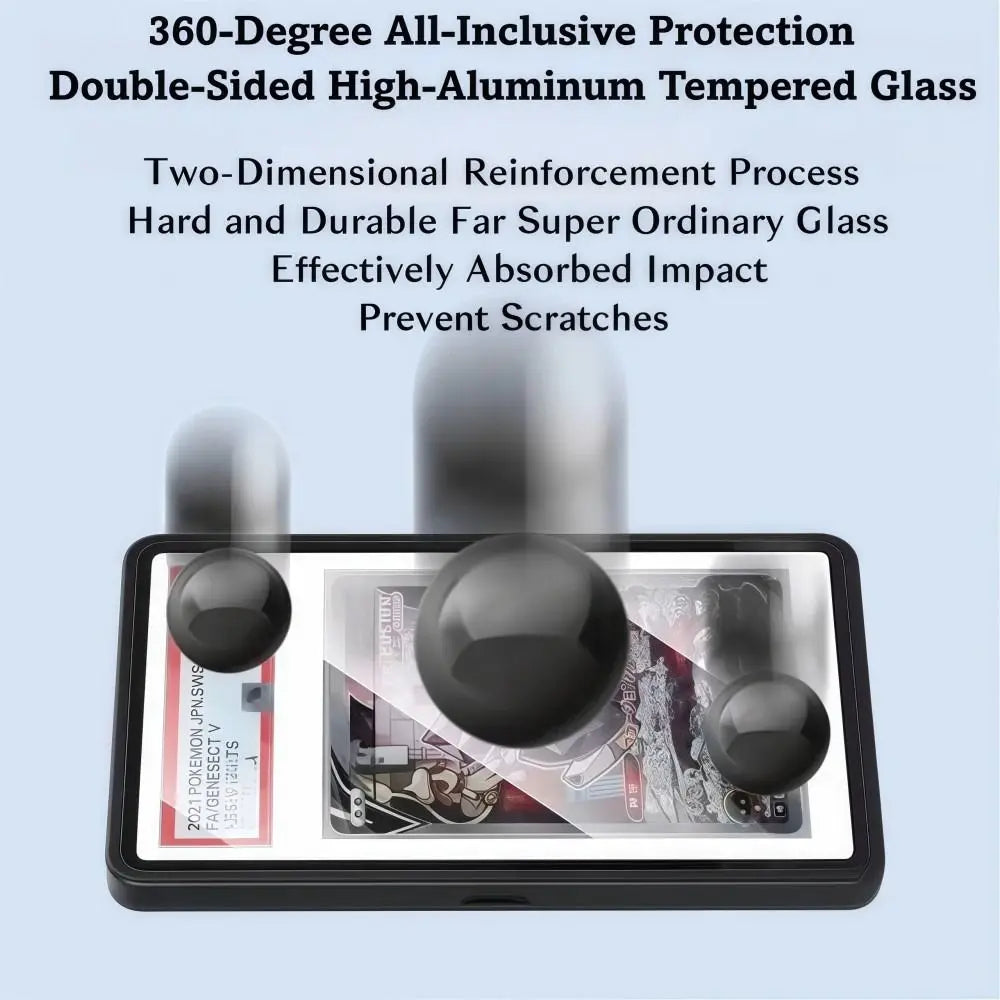 2-in-1 PSA/CGC Graded Card Protective Box Transparent UV Protection Metal Magnetic Case Durable with Stand Card Protective Case