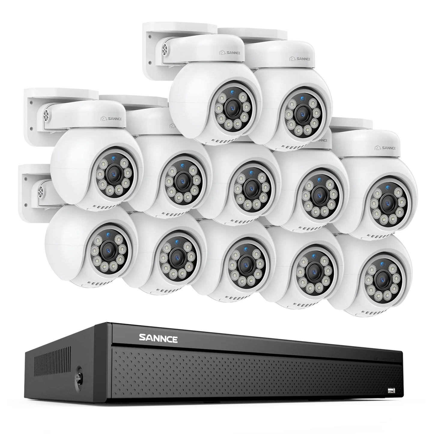 SANNCE 4K UHD 8MP POE Security Camera System 16 Channel NVR Outdoor IP Cameras