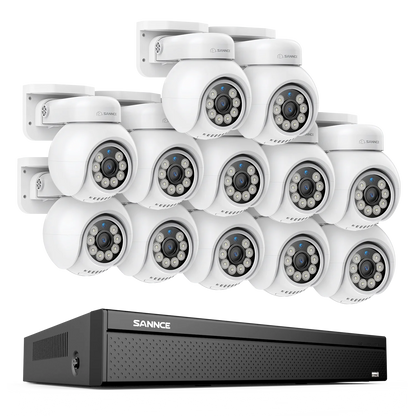SANNCE 4K UHD 8MP POE Security Camera System 16 Channel NVR Outdoor IP Cameras