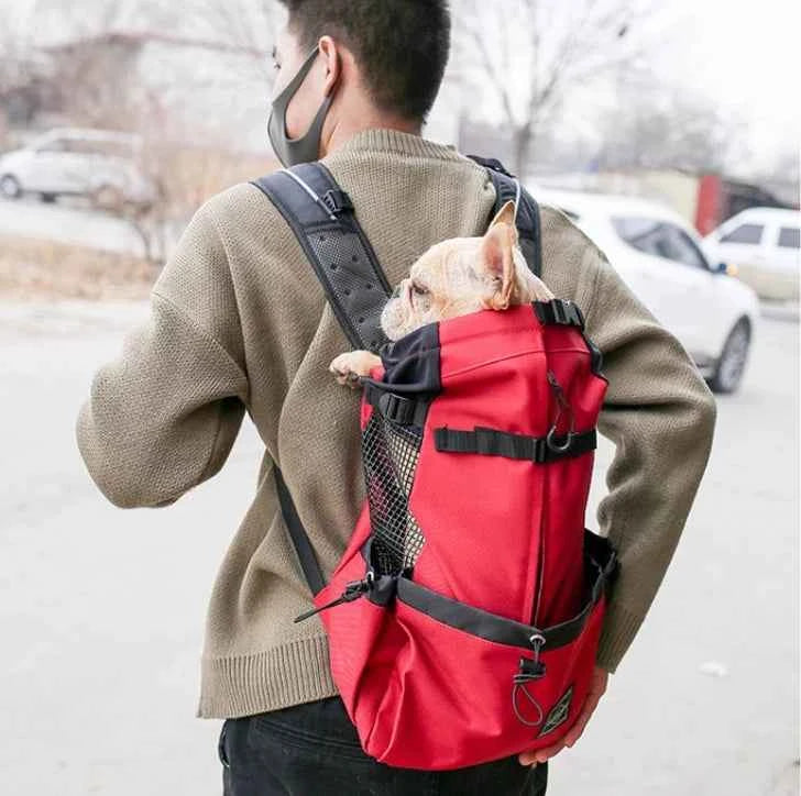Breathable Adjustable Washable Pet Backpack Carrier For Medium Dogs Polyester