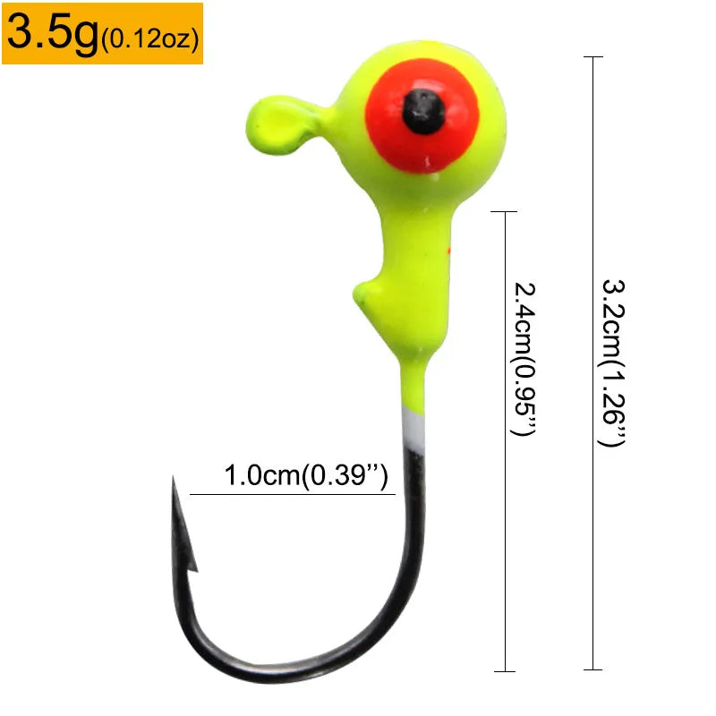 Colorful Jig Head Hooks For Soft Worm Lures 1g 1.8g 3.5g 5g 7g 5pcs Bag