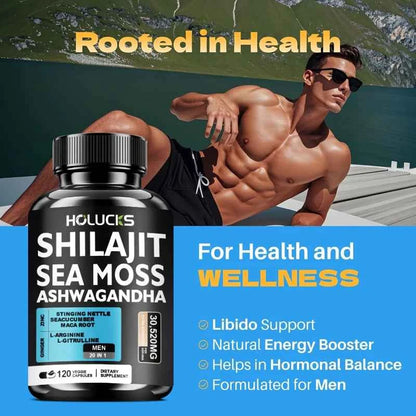 Buy 1 Get 1 Free Pure Shilajit Sea Moss Supplement For Testosterone And Energy