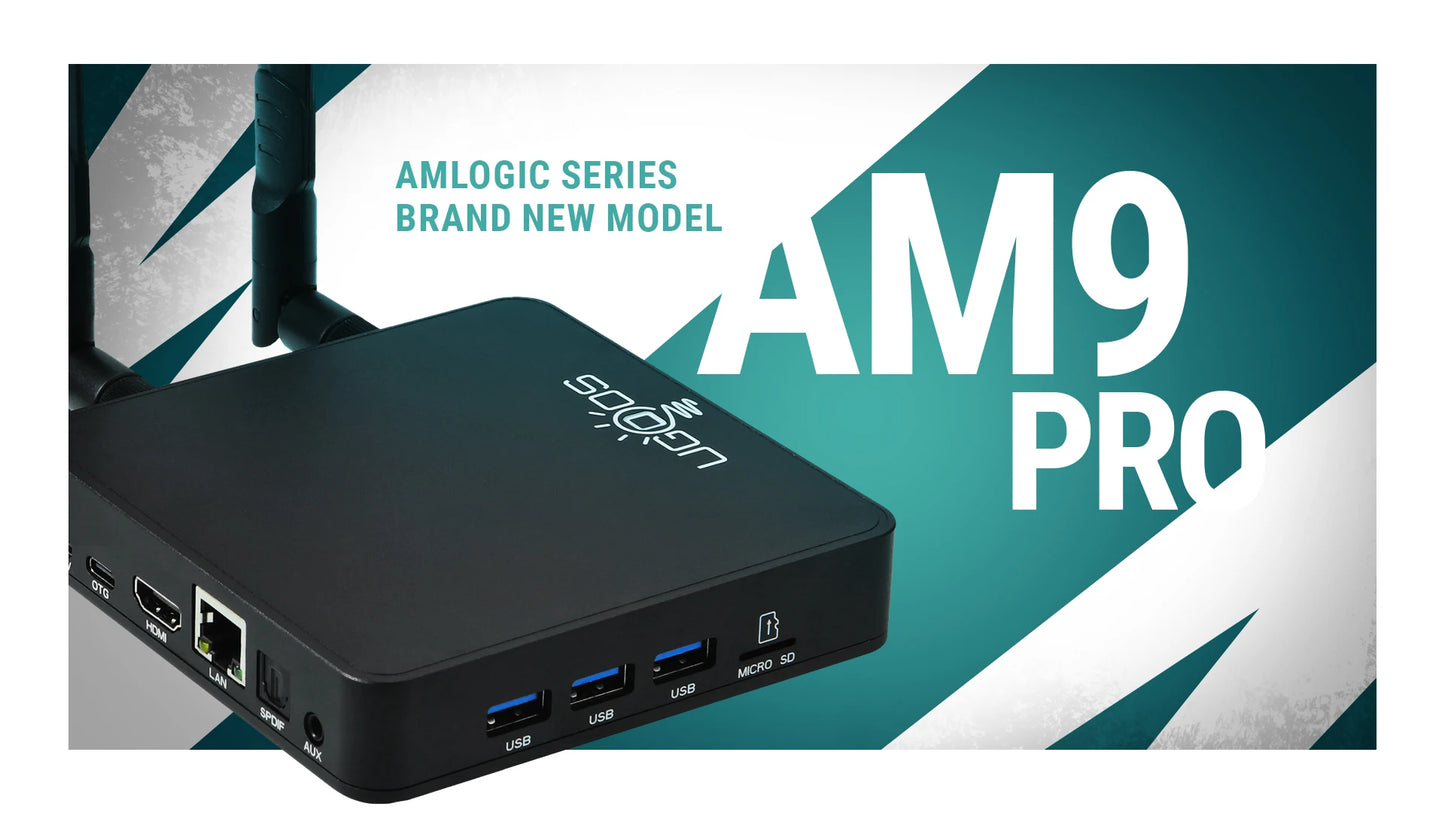 Ugoos AM9 PRO LPDDR5 4GB 64GB Smart TV Box  Android 14 Amlogic S905x5-J Wifi BT5.3 1000M 4K HDR Media Player Dolby Vision