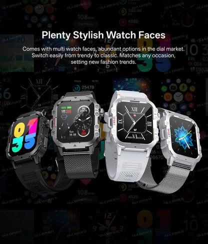 2025 New Military Smart Watch Men IP67 3ATM Outdoor Sports Fitness Tracker Health Monitoring 1.44 Inch Bluetooth Call Smartwatch