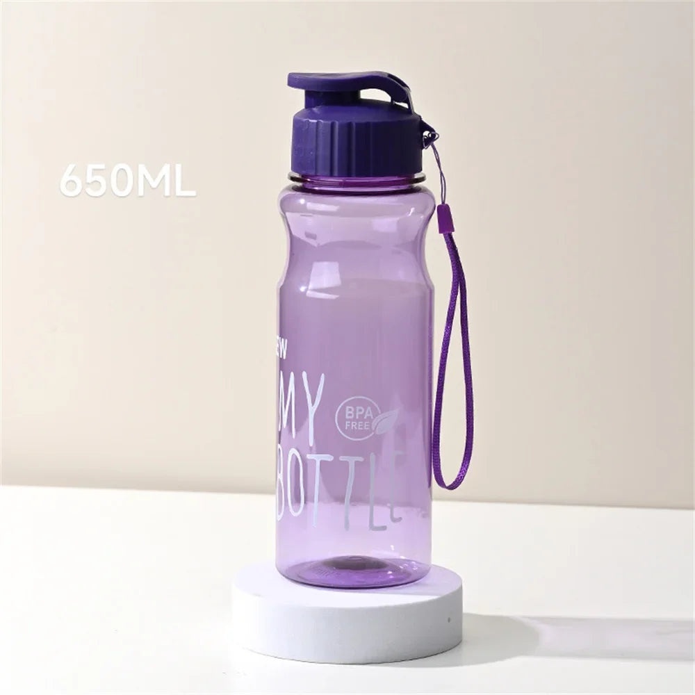 650ml Water Bottle Outdoor Color Transparent Cold Water Cup Large Capacity Gift Plastic Sports Kettle Portable And Compact