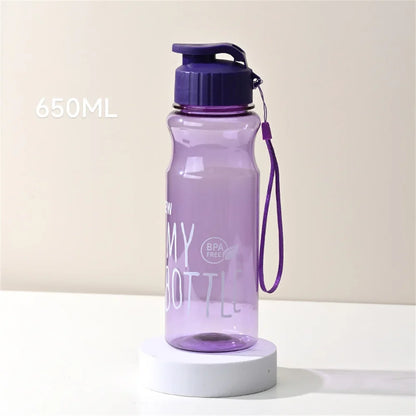 650ml Water Bottle Outdoor Color Transparent Cold Water Cup Large Capacity Gift Plastic Sports Kettle Portable And Compact