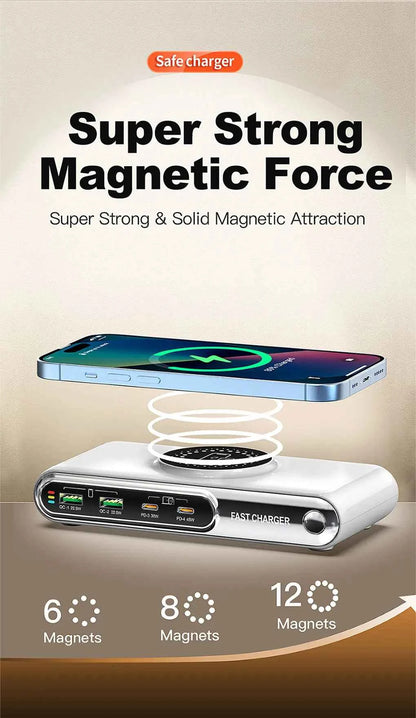 72W 4 Port USB C PD QC Fast Charger Wireless Charging For Phone